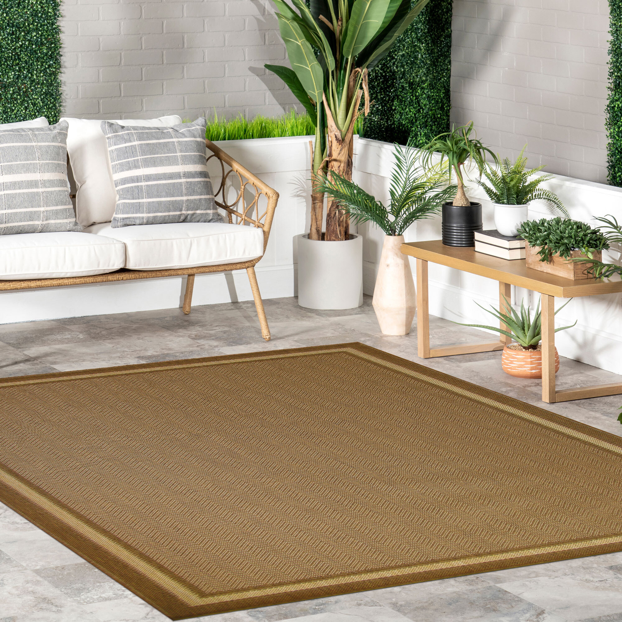 Sama Plain Brown Flatweave Rug