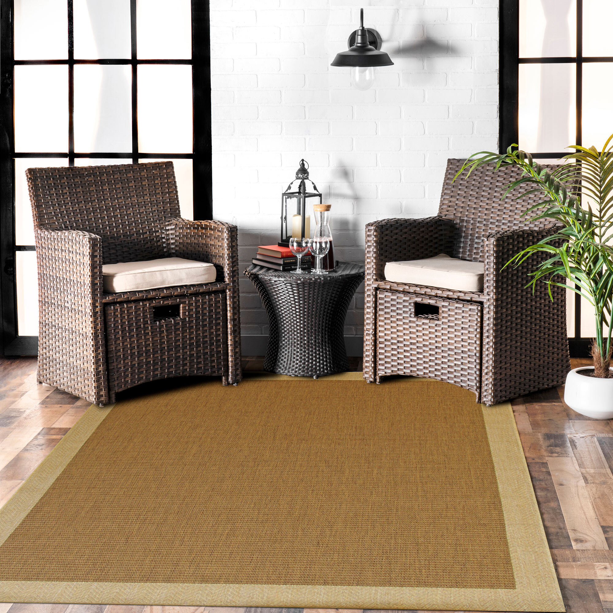 Large View Sama Indoor Outdoor Border Rug