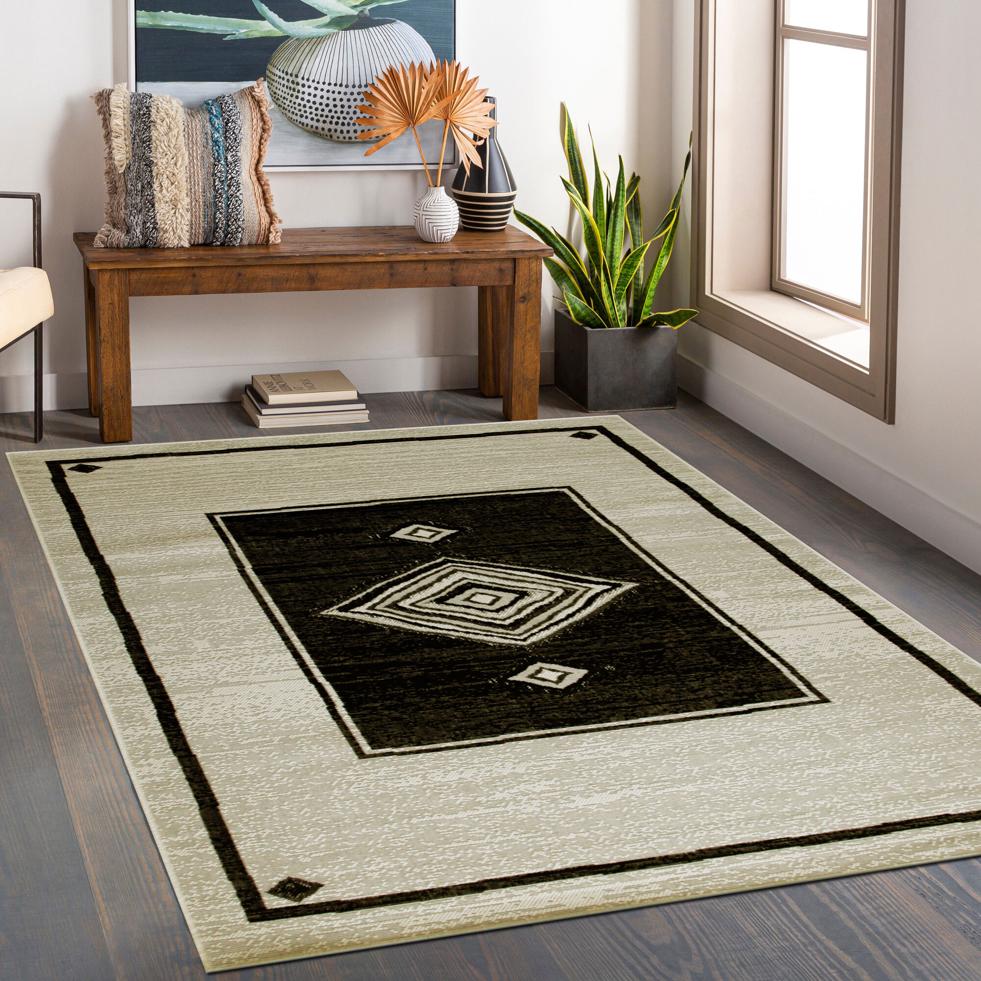 Large View Storm Medallion Flatweave Rug