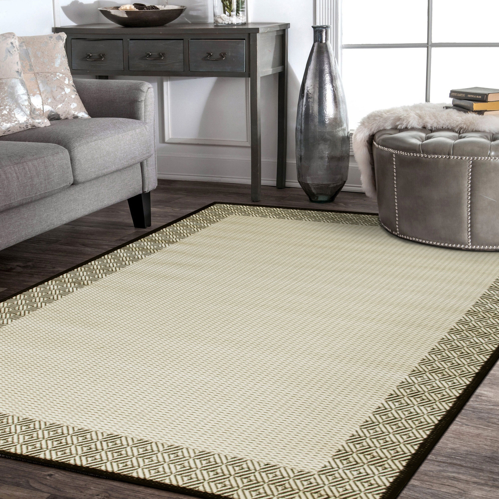 Storm Flatweave Border Rug