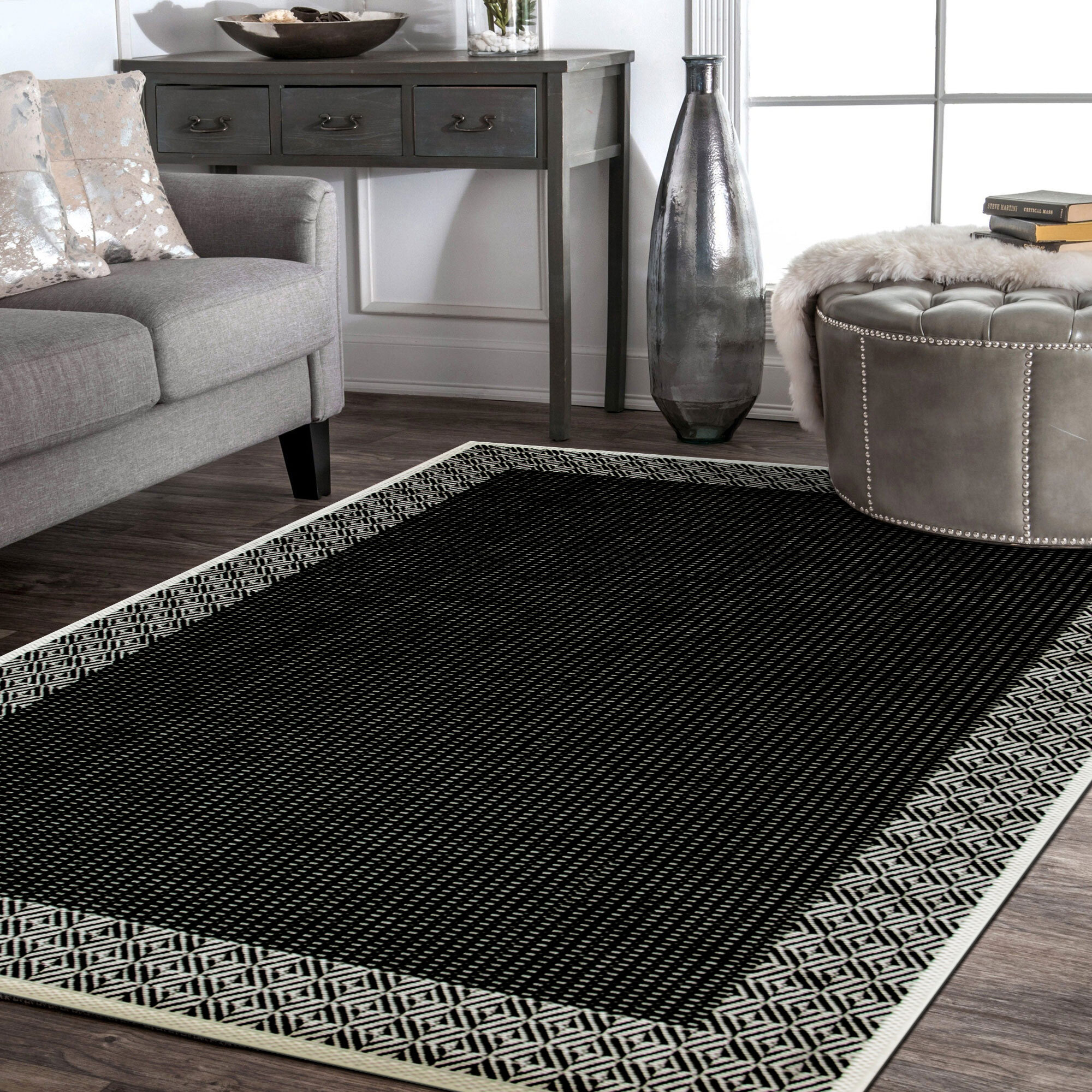 Storm Black Indoor Oudoor Rug