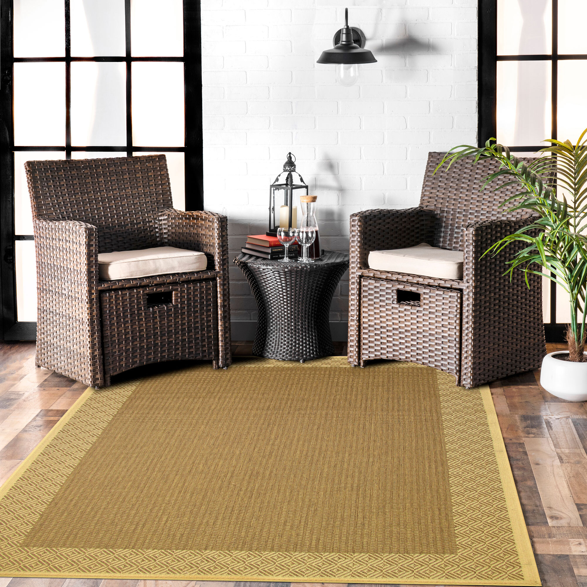Large View Sama Flatweave Border Rug