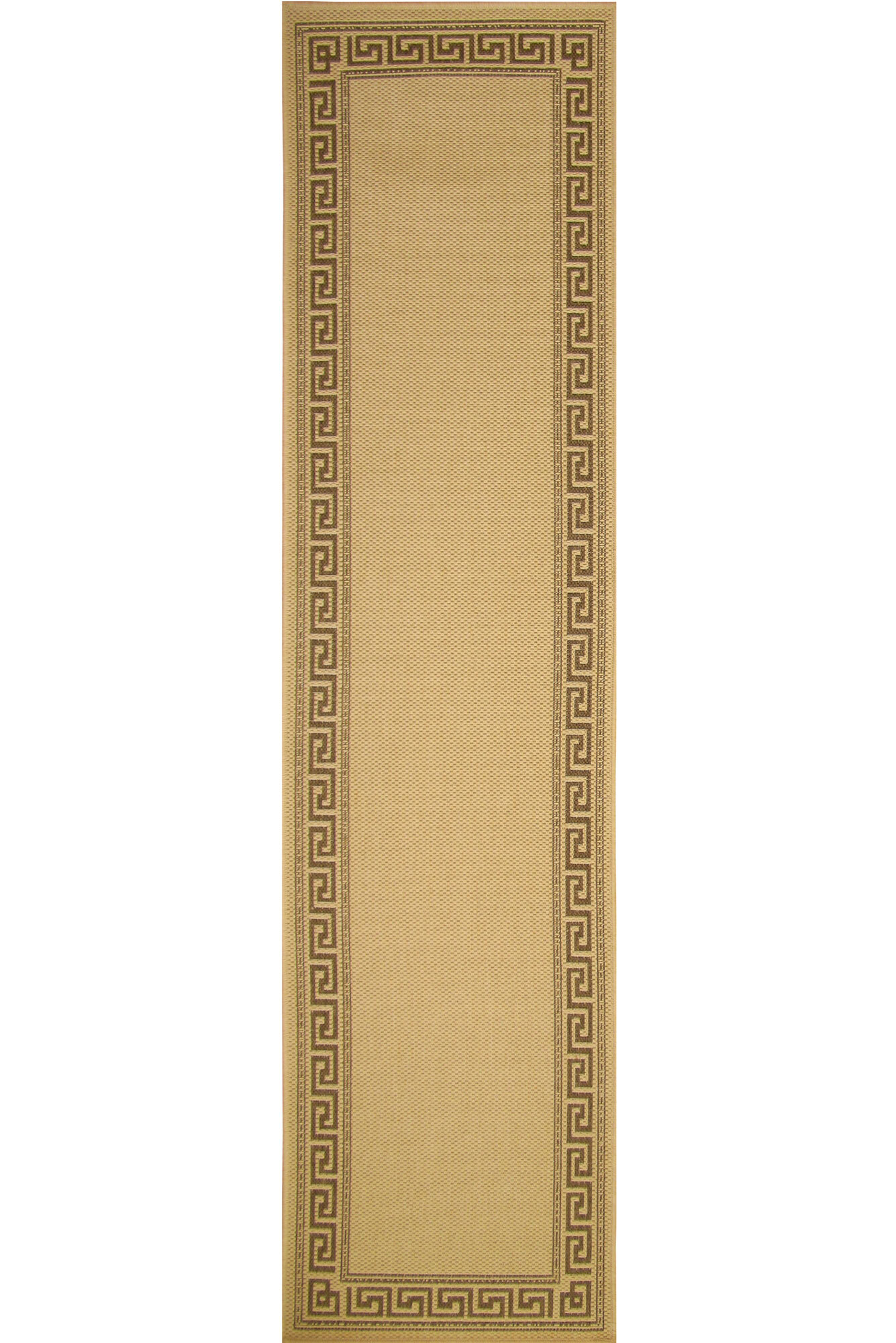 Sama Beige Greek Key Border Rug