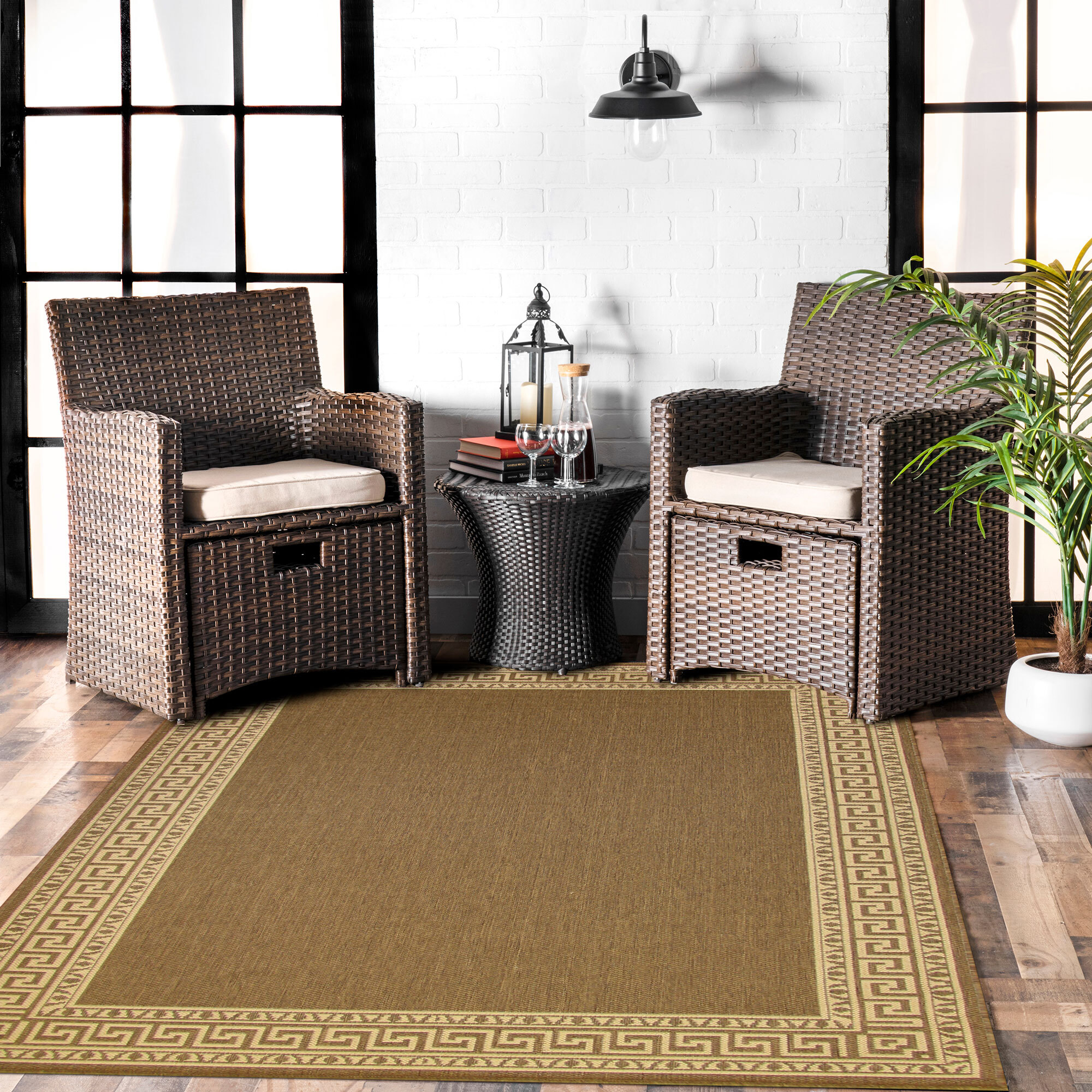Large View Sama Greek Key Flatweave Rug