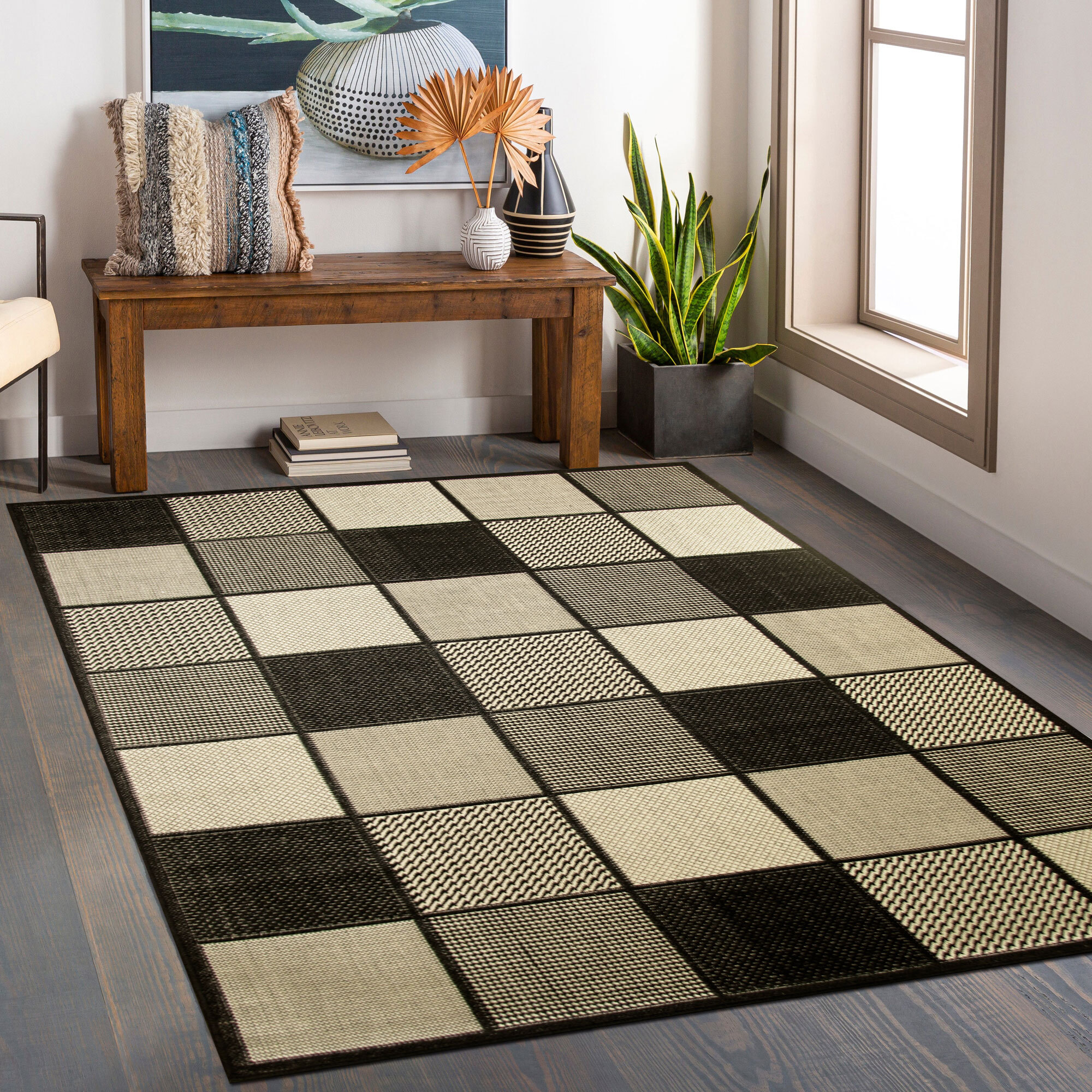 Large View Storm Flatweave Geometric Rug
