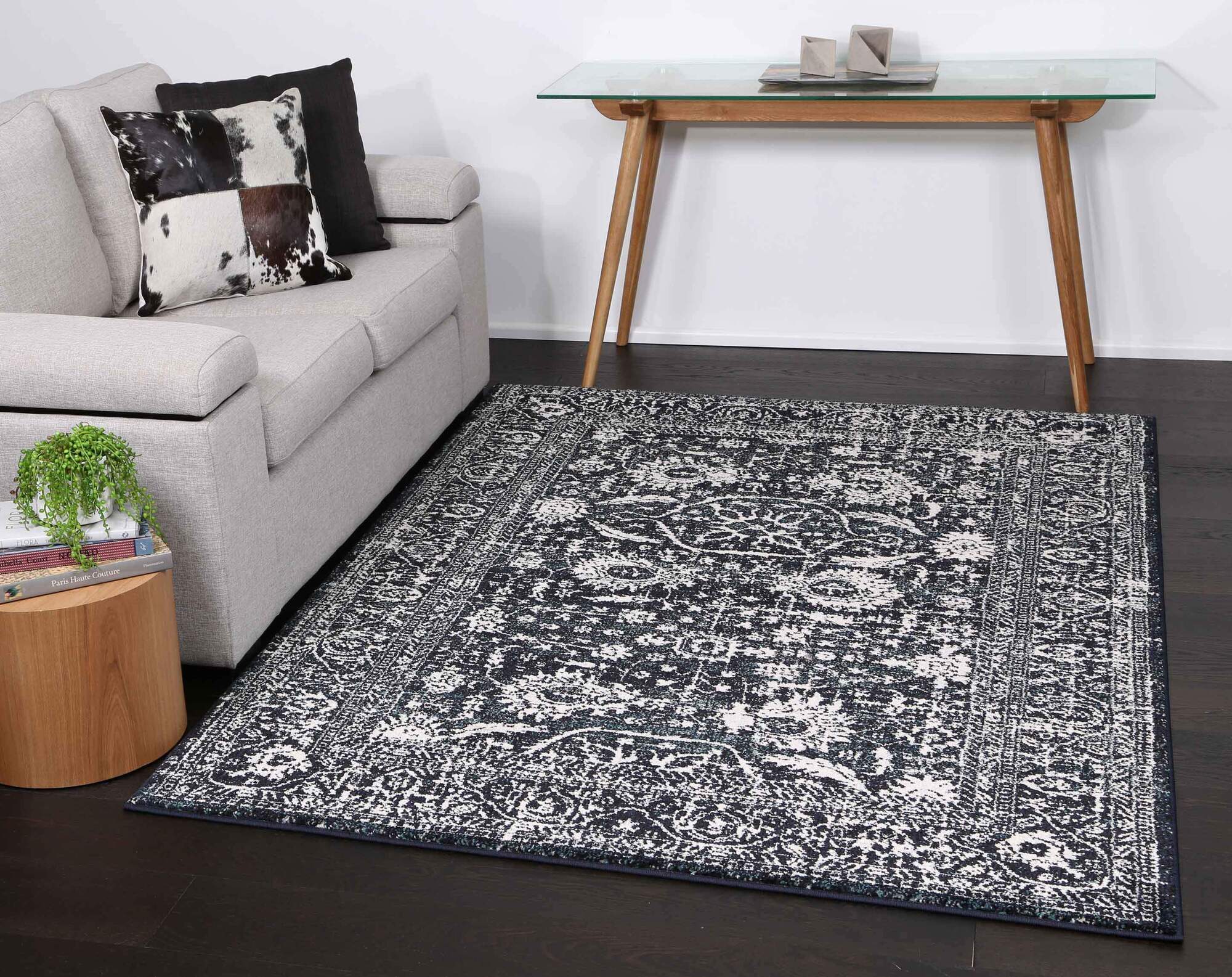 Sophia Traditional Rug Navy Rugs Free Shipping