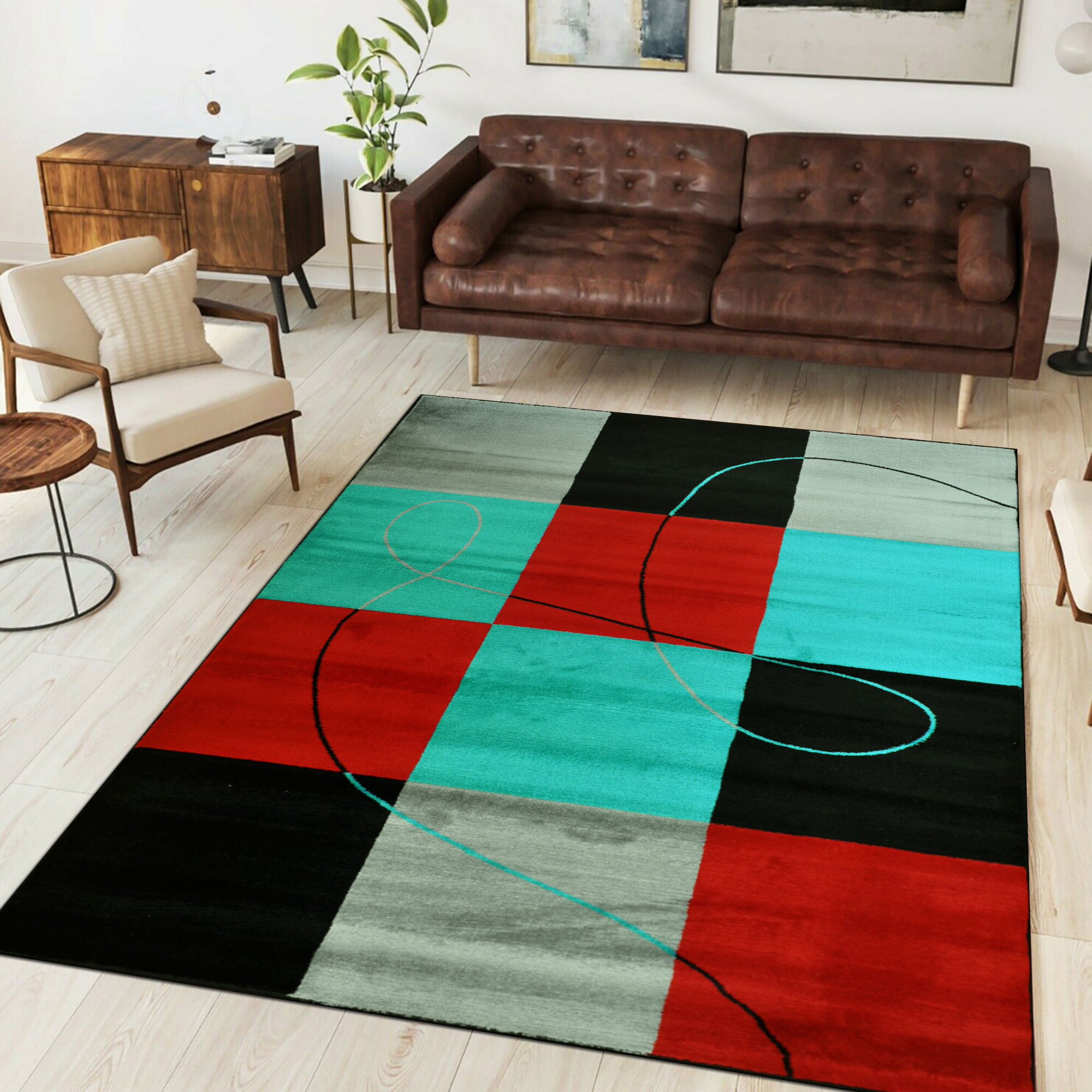 Sky Modern Square Pattern Rug