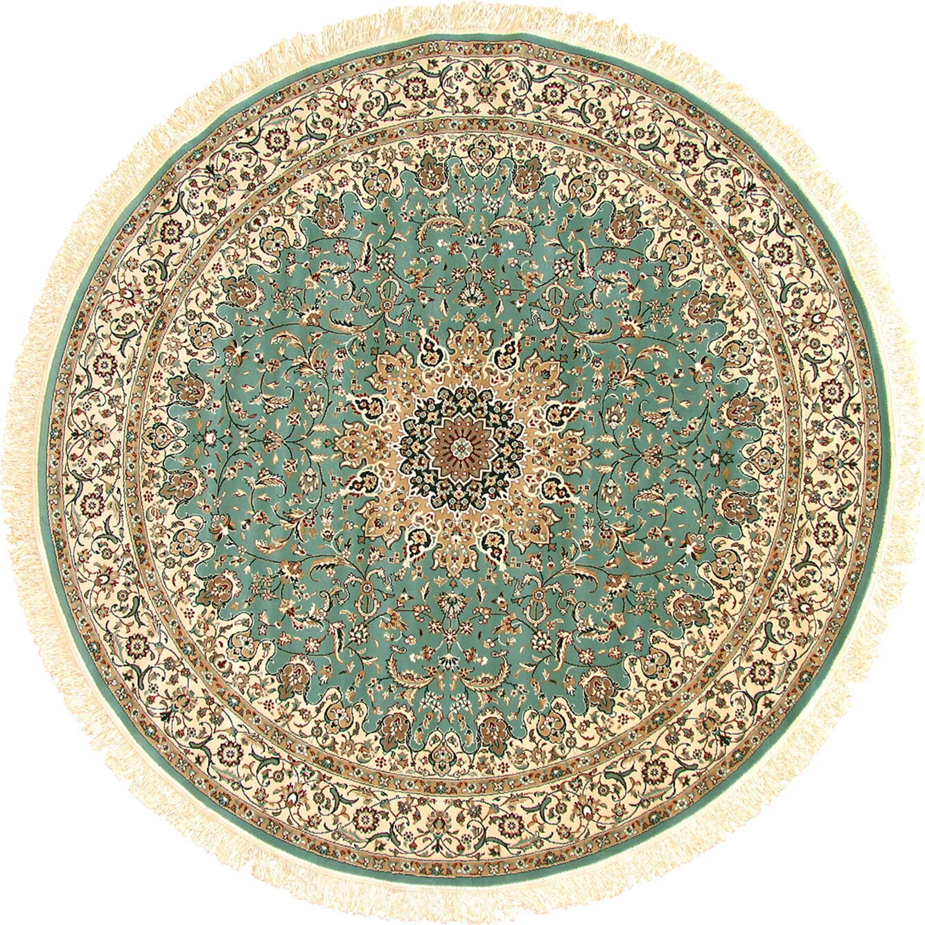 Tapis Blue Traditional Fringed Rug
