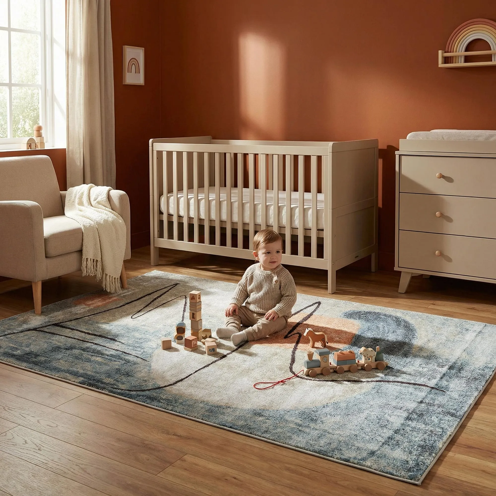 Vivid Modern Abstract Rug