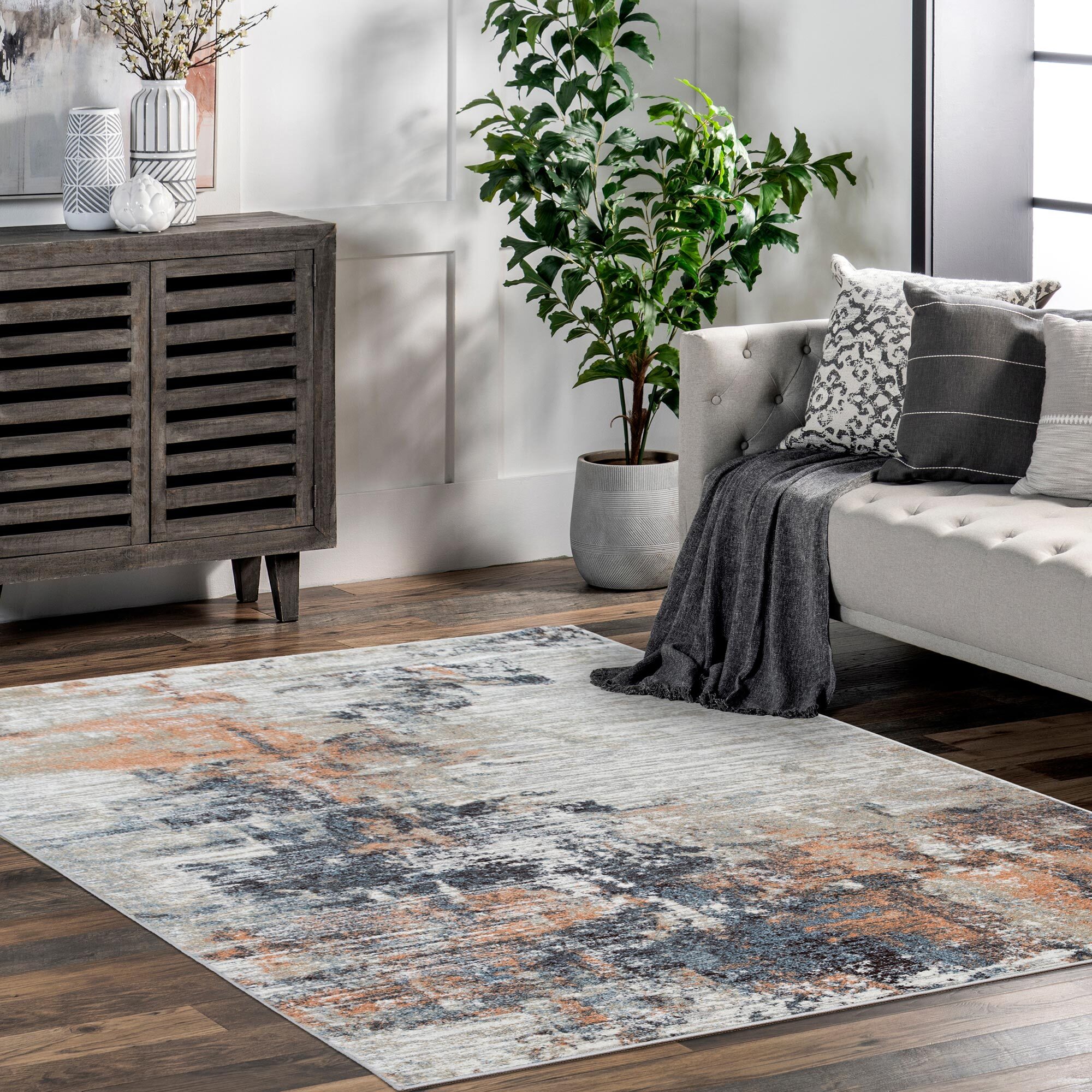 Large View Vivid Modern Abstract Rug