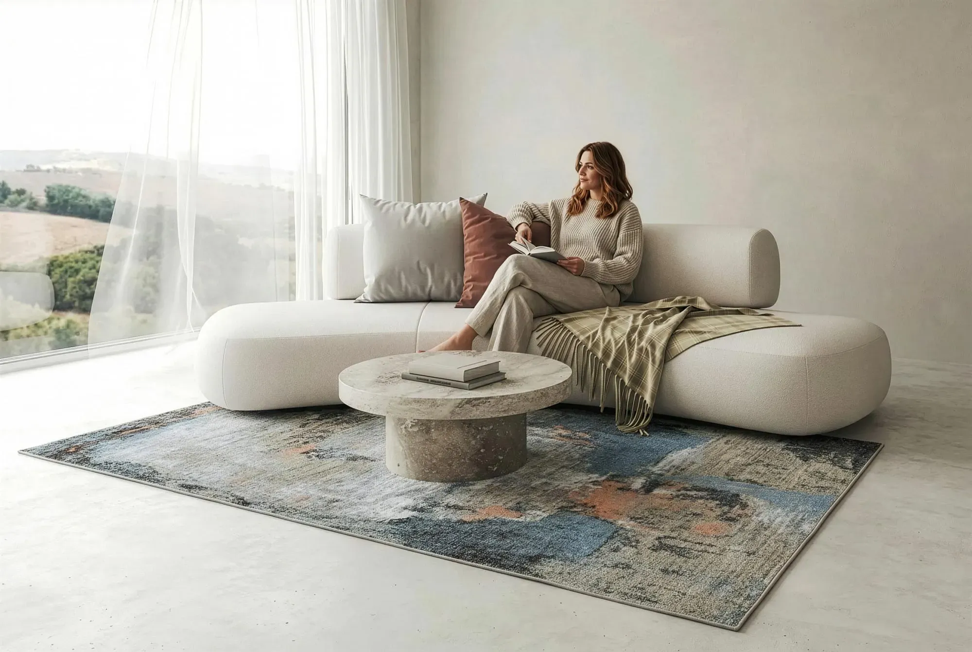 Vivid Modern Abstract Rug
