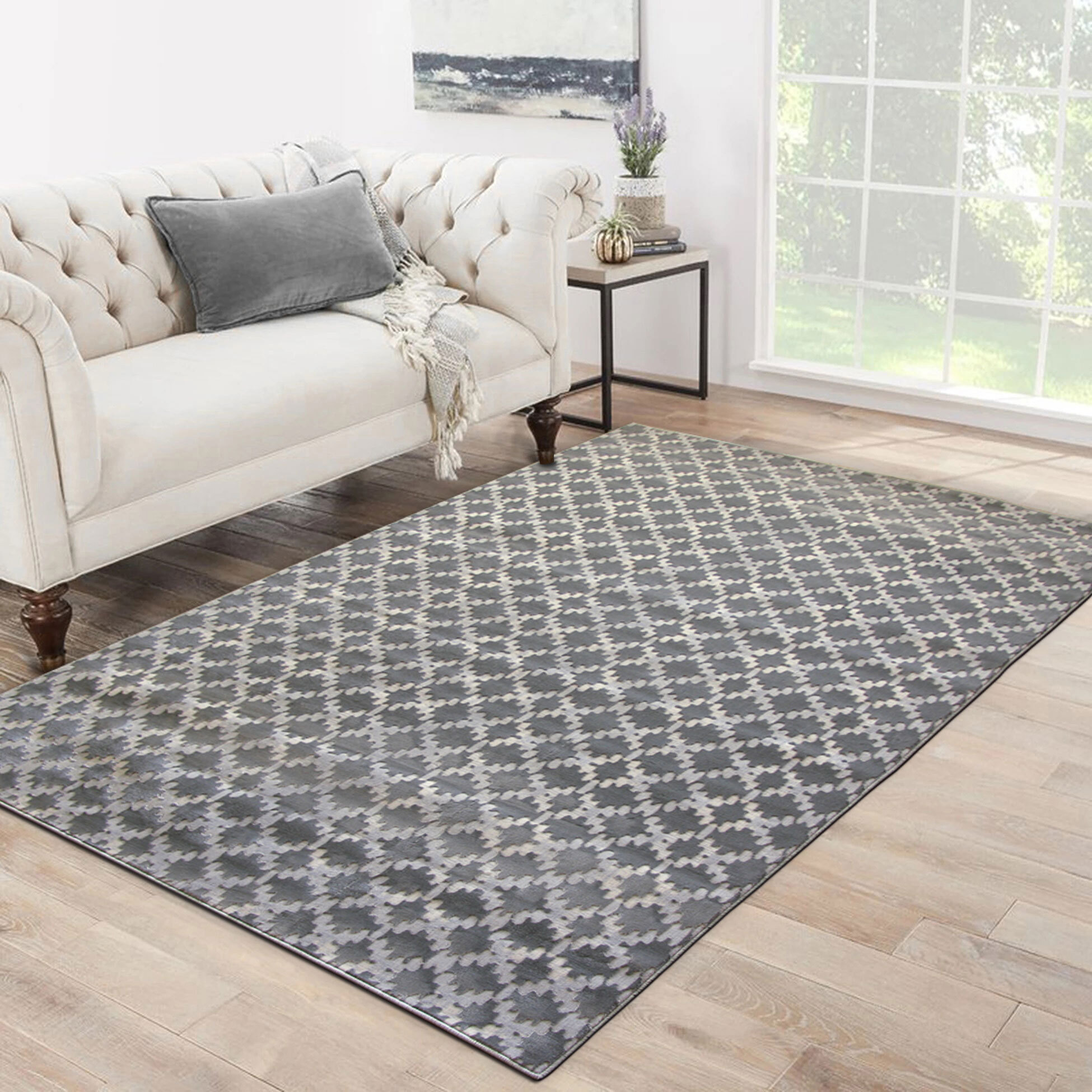 Large View Valentino Diamond Design Rug