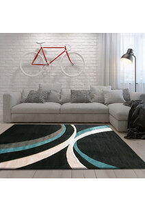 Bonnie Black Modern Abstract Rug