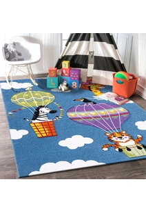 Charlie Hot Air Balloon Kids Rug