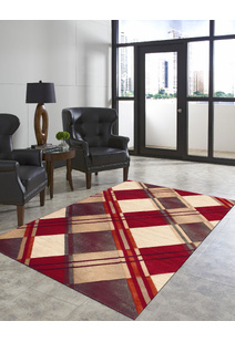 Eliza Carved Tartan Pattern Rug