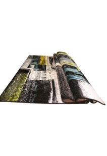 Ellen Black Modern Abstract Rug
