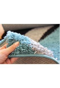 Moss Modern Turquoise Shag Rug