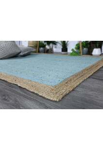 Harrold Light Blue Jute Border Rug