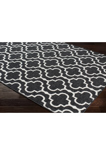 Jack Trellis Pattern Black Rug