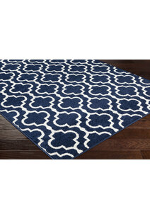 Jack Navy Trellis Pattern Rug