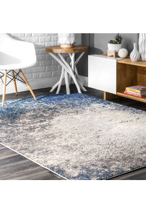 Kara Modern Blue Abstract Rug