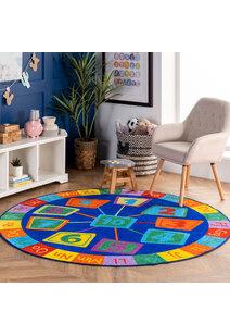 Kids ABC & Numbers Round Rug