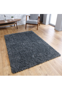 Lara Plain Charcoal Shaggy Rug