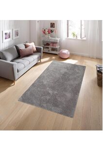 Levis Plain Grey Thick Shaggy Rug