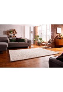 Levis Plain Ivory Thick Shaggy Rug