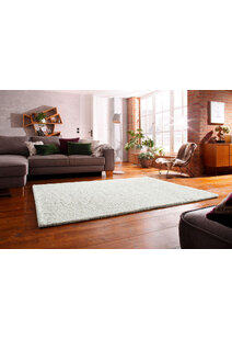Levis Plain White Shaggy Rug