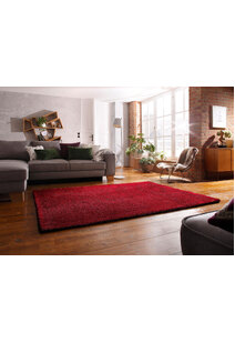 Levis Plain Red Thick Shaggy Rug