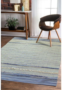 Medea Blue Flatweave Wool Rug