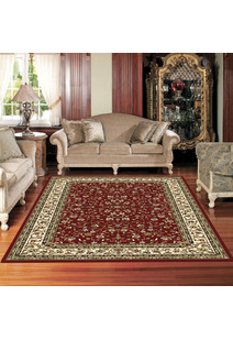 Preston Red Traditional Floral Rug