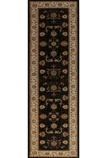 Star Black Traditional Oriental Rug