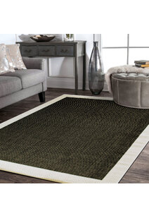 Storm Plain Border Flatweave Rug