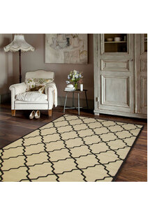 Storm Ivory Trellis Flatweave Rug