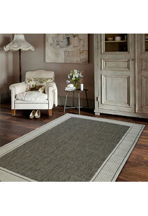 Soleil Ivory Border Flatweave Rug
