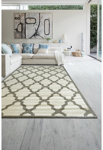 Soleil Ivory Flatweave Trellis Rug