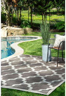 Subi Brown Trellis Flatweave Rug