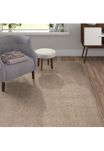 Silky Plain Beige Thick Shaggy Rug