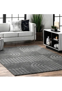 Viper Dark Grey Modern Arch Rug