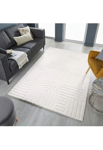 Viper White Modern Arch Rug