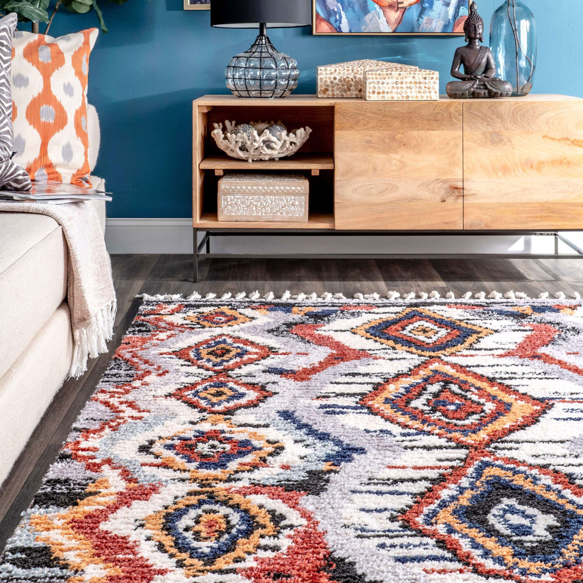 Large View Amara Geometric Moroccan Rug
