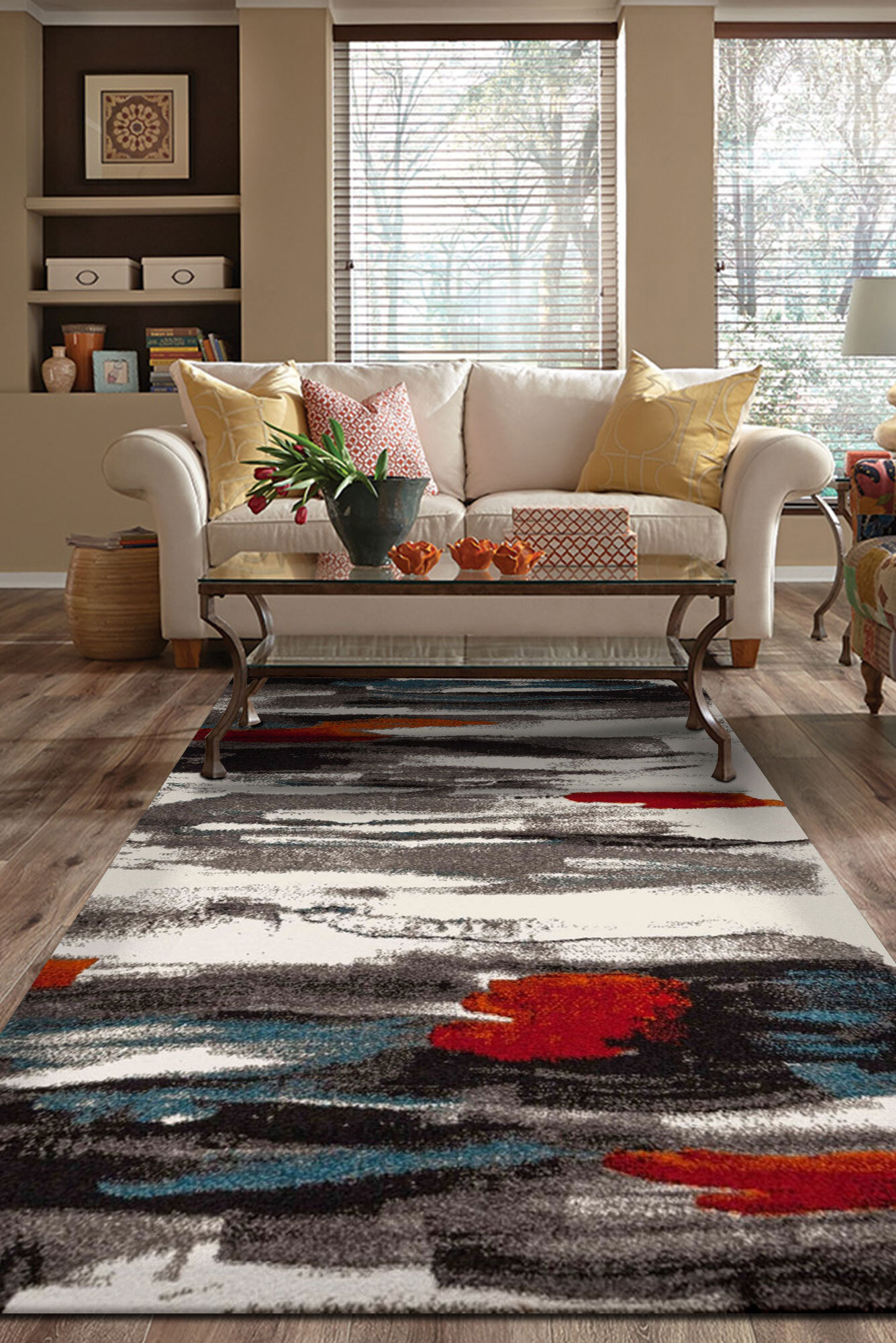 Large View Adobe Modern Striped Rug