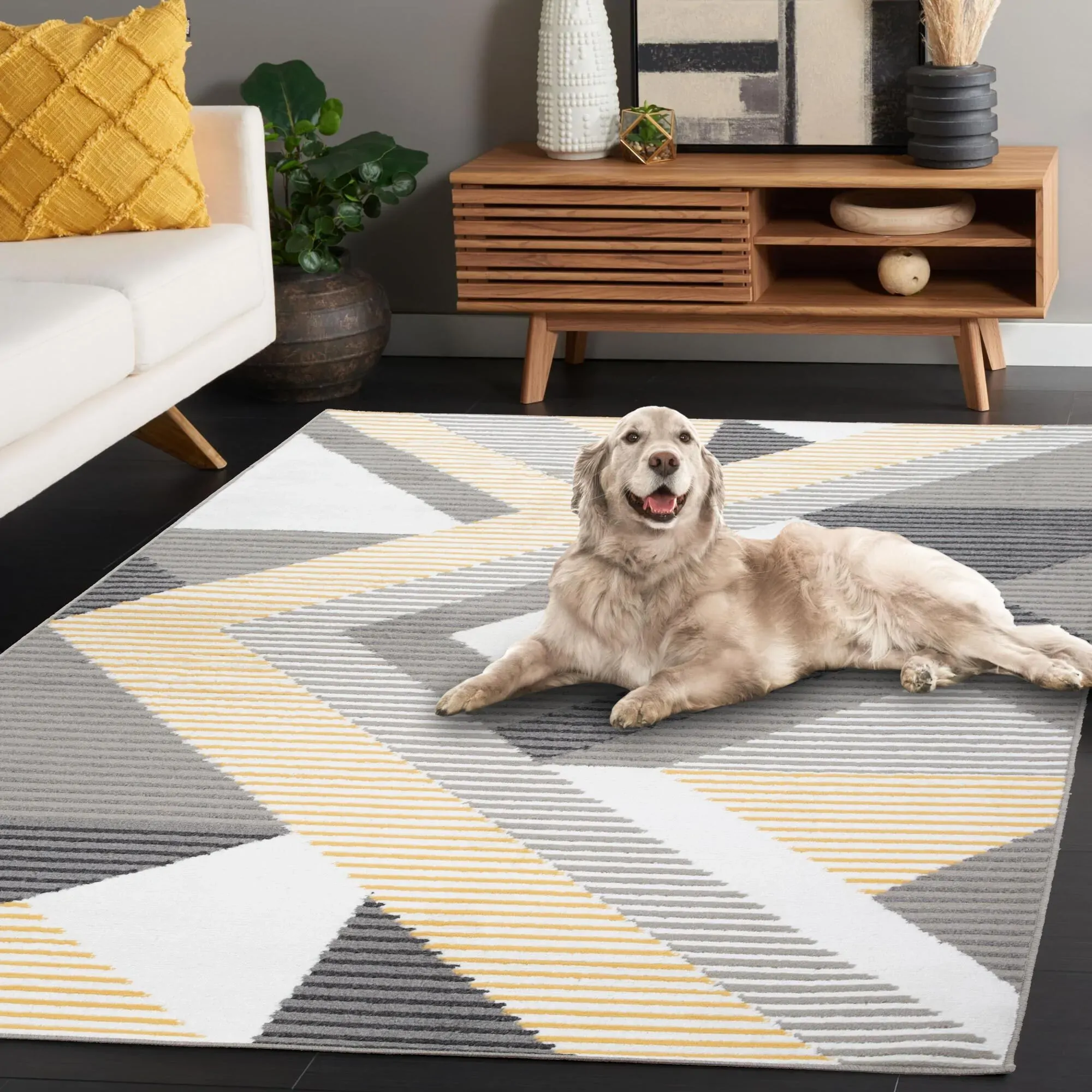 Large View Alfa Geometric Abstract Rug