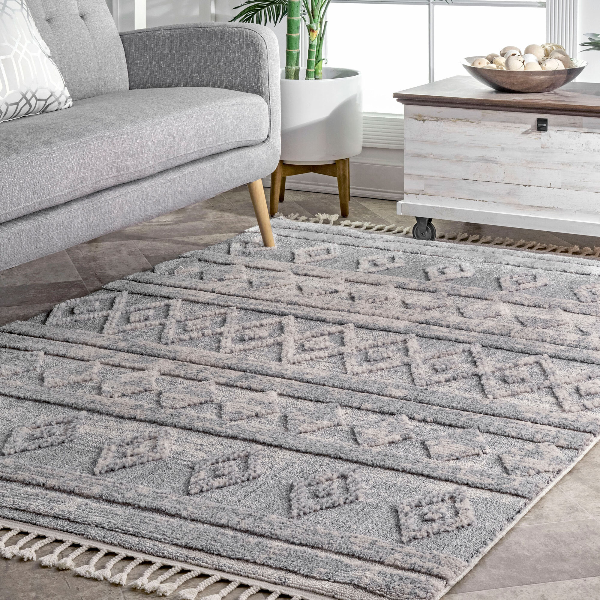 Large View Aroma Textured Moroccan Rug