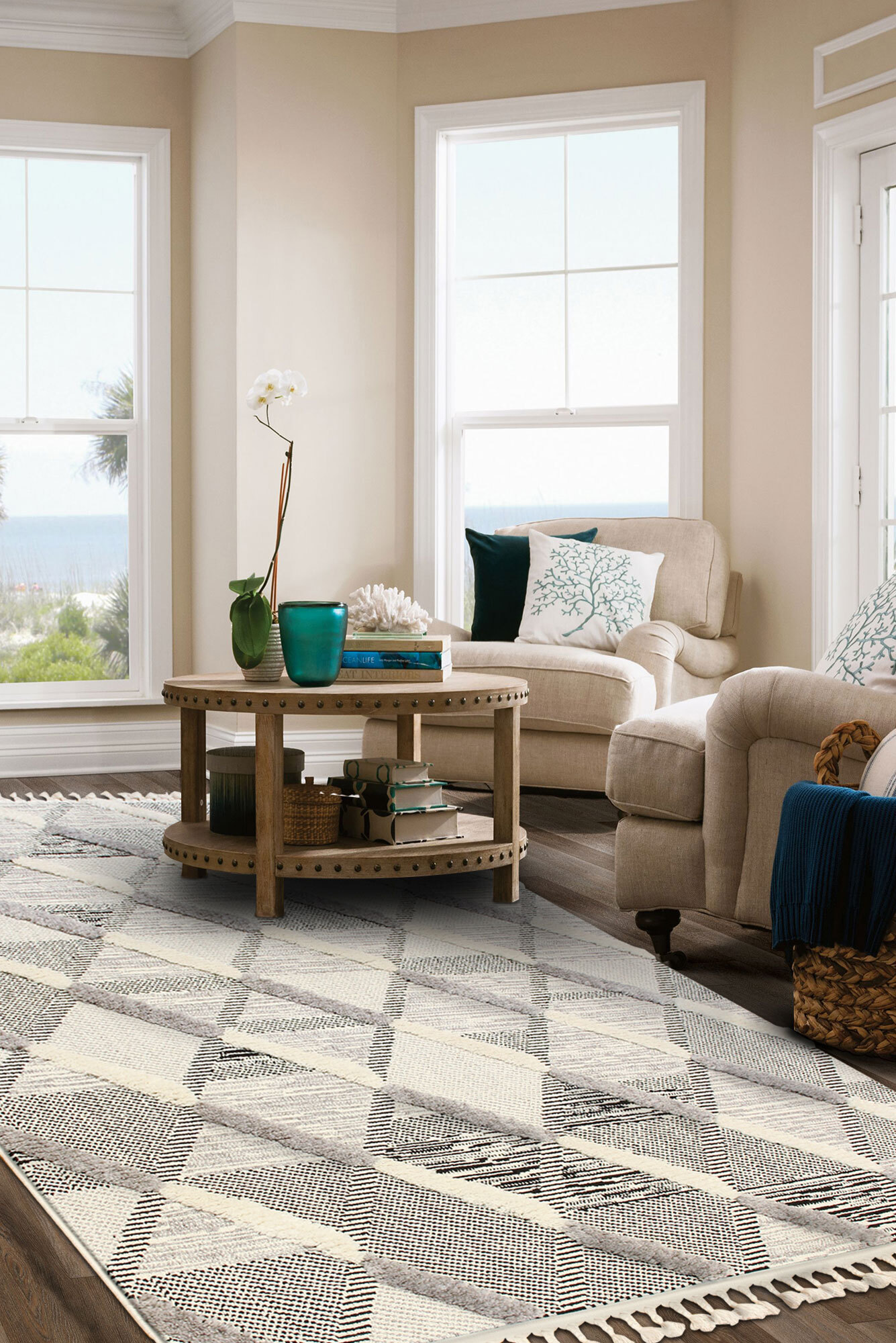 Large View Aroma Diamond Moroccan Rug