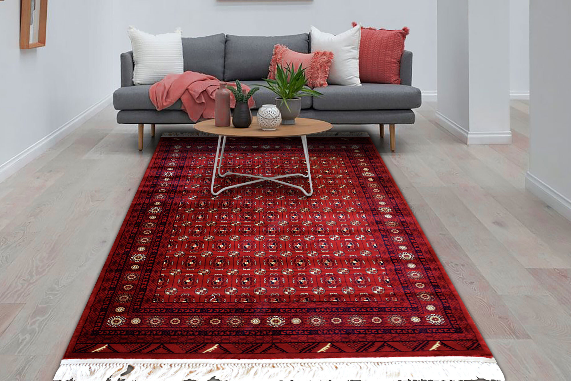 Red Afghan Tribal Medallion Rug