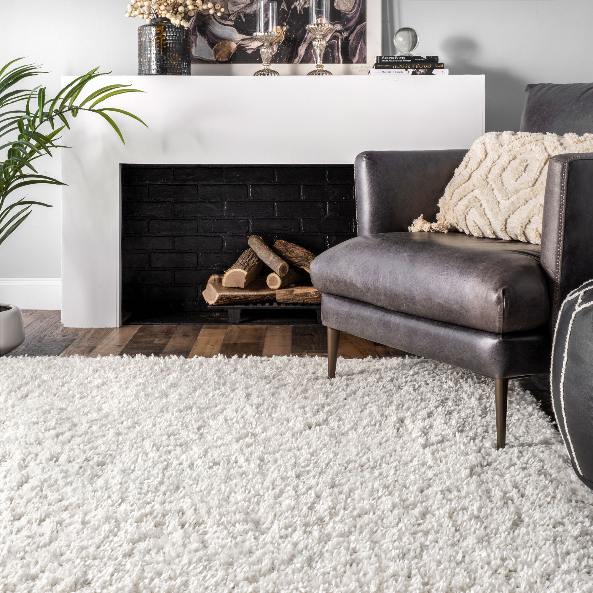 Angel Plain Shaggy Cream Rug