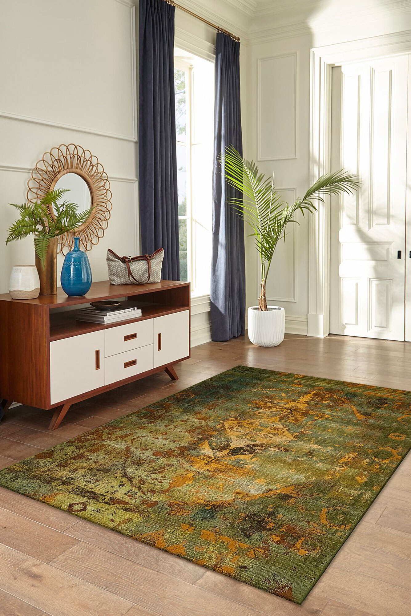 Large View Aperto Transitional Green Rug